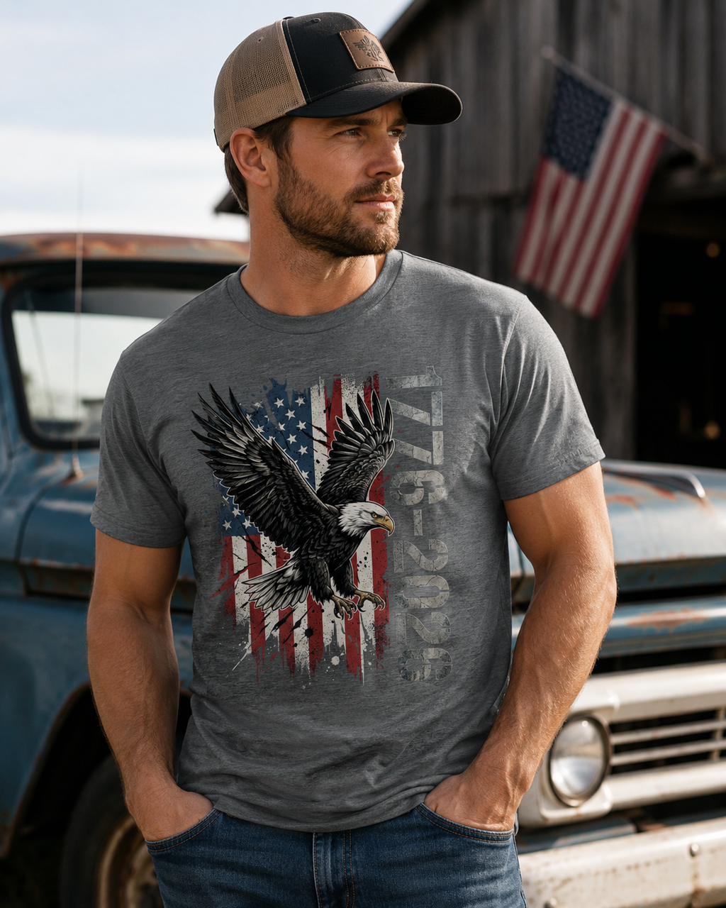 1776–2026 Bald Eagle Patriotic Tee